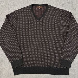 Toscano Merino Wool Blend‎ Sweater Men's XL V-Neck Grandpa Stretch Preppy